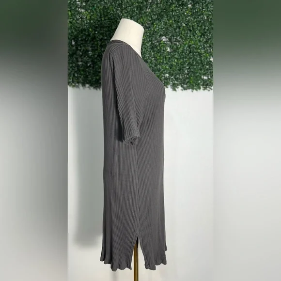 Eileen Fisher Sweater Dress Womens Gray Ribbed Stretch Lagenlook Size XL NWOT - Picture 3 of 11